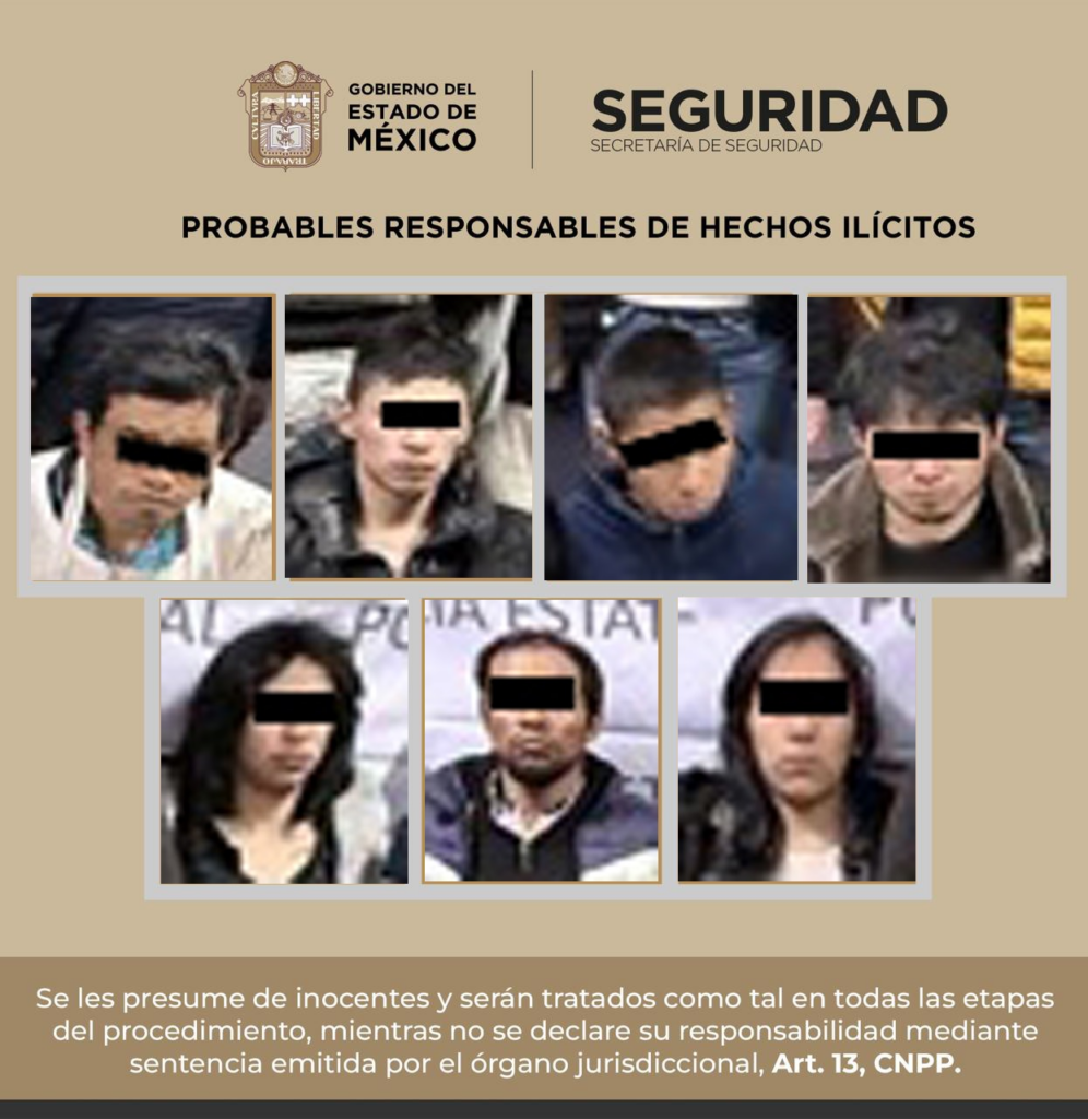 SSEMN, GN y PM detienen a siete personas probables responsables de encubrimiento por receptación