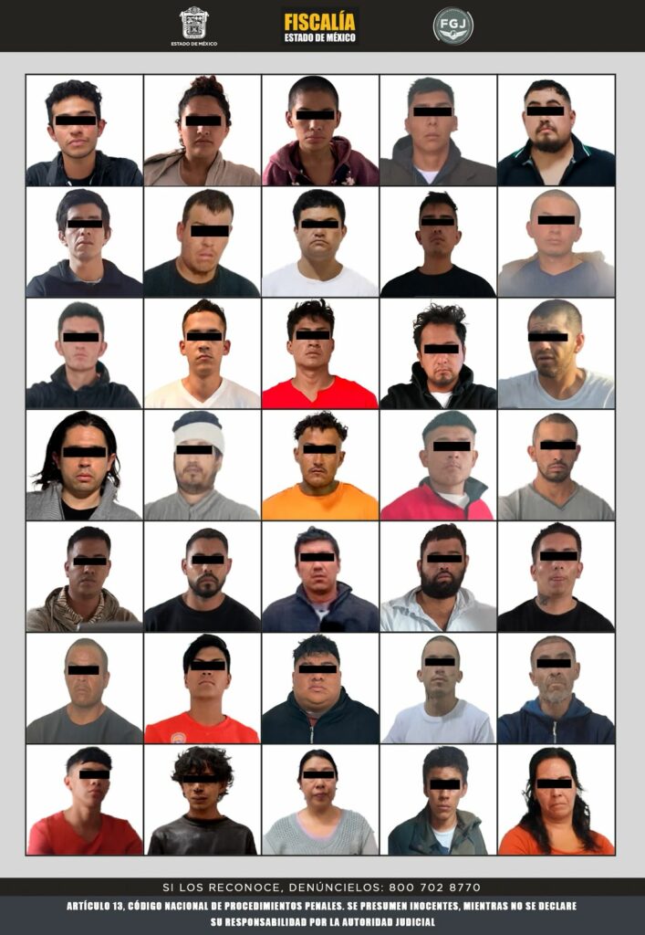 Detiene la FGJEM a 44 sujetos, entre ellos un objetivo prioritario dentro de la estrategia de combate al robo de vehículos con violencia