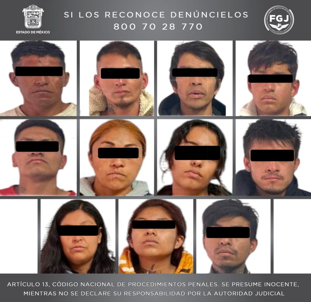 Capturan a doce en Valle de Chalco  por presuntos delitos contra la salud, portación de arma y robo de vehículo.
