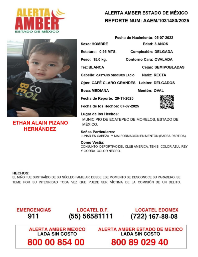 Célula de Búsqueda activa protocolo para localización de Ethan, de 3 años