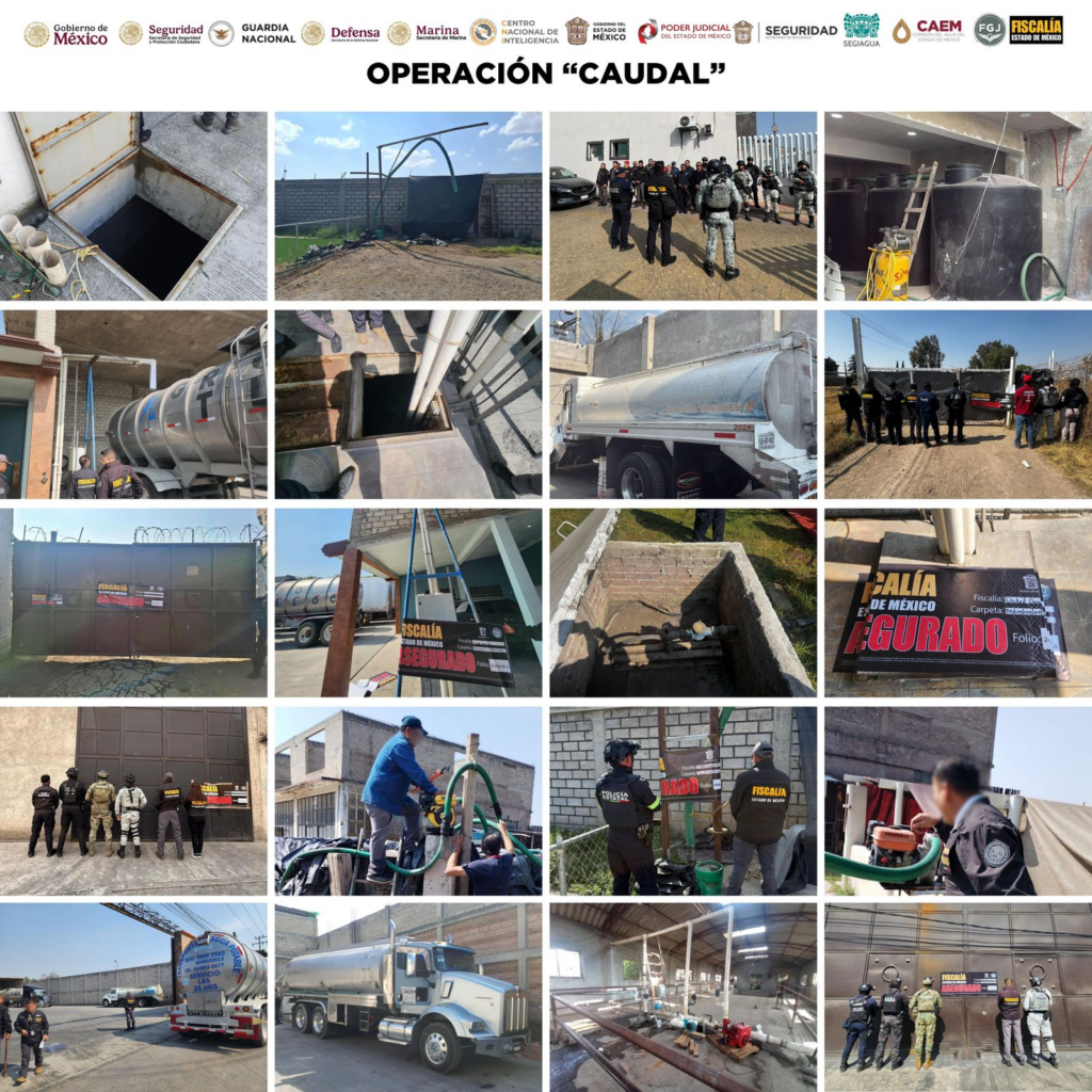 Operación “Caudal”: aseguran 7 pozos, una toma clandestina y 25 pipas utilizadas para comercio ilícito de agua en el Edomex