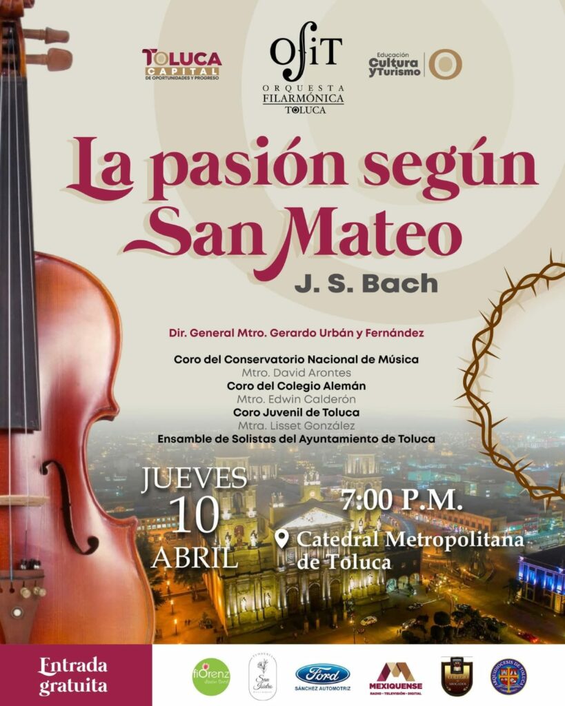 Invita la OFiT a deleitarse con el concierto «La pasión según San Mateo»