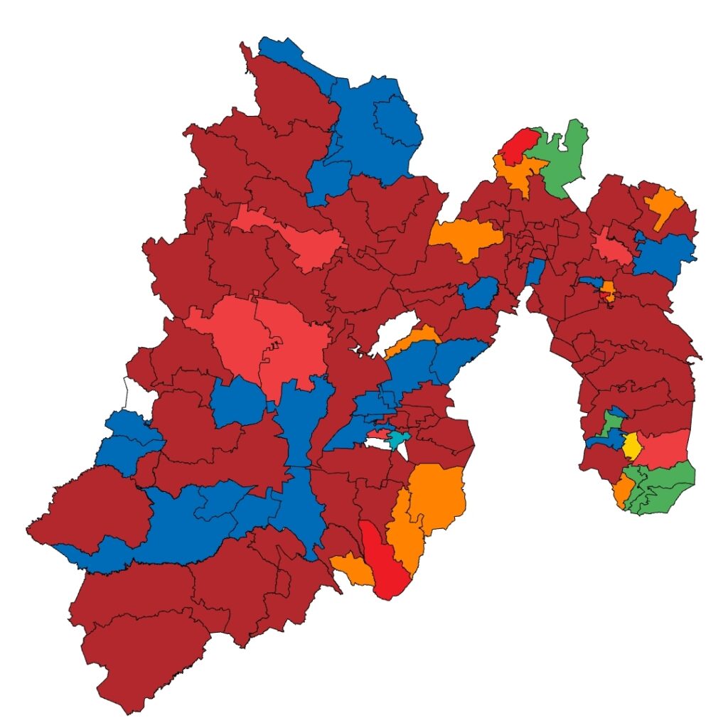Morena y aliados a la cabeza en municipios y distritos electorales del Edoméx