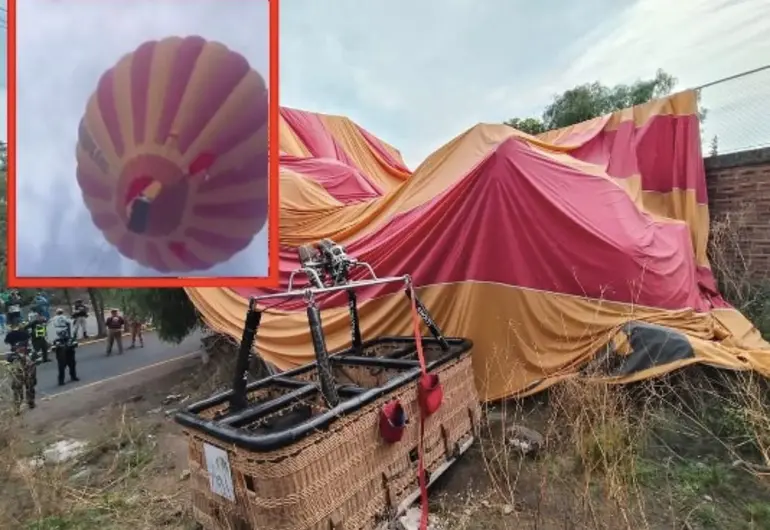 Aterrizaje de emergencia de globo aerostático en Teotihuacán moviliza a autoridades