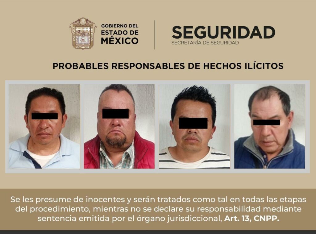 En flagrancia detienen a cuatro personas por portación de arma de fuego