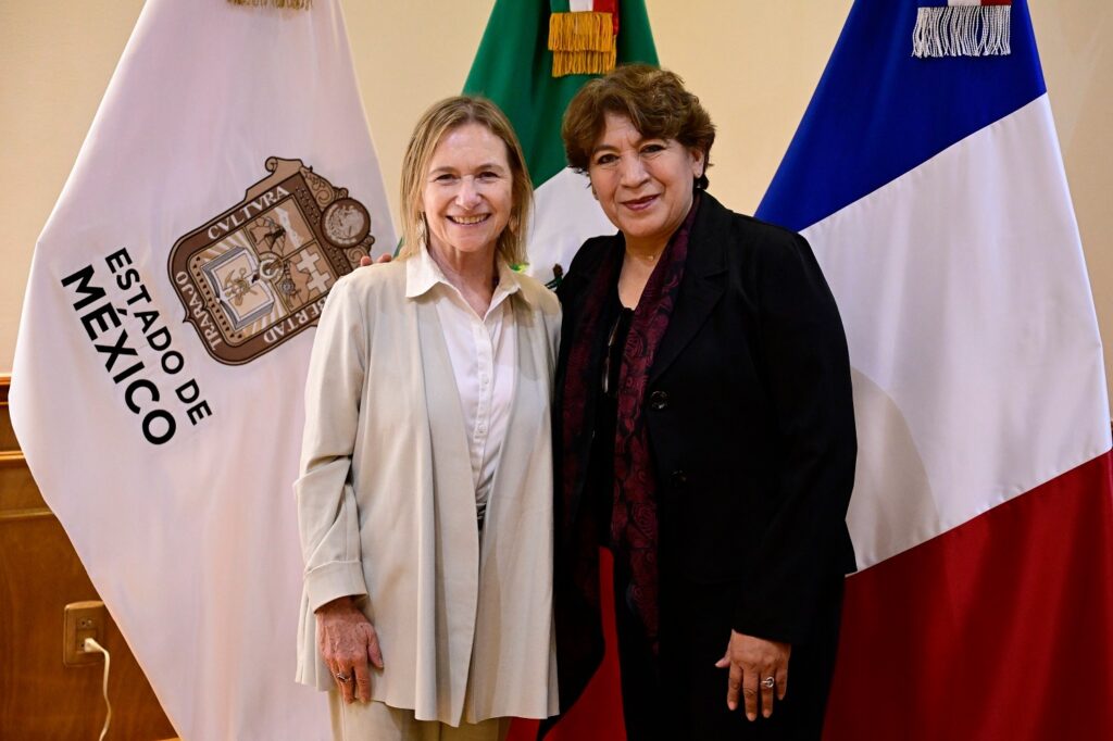 Visita Toluca Embajadora de Francia en México; la recibe la Gobernadora Delfina Gómez en Palacio de Gobierno