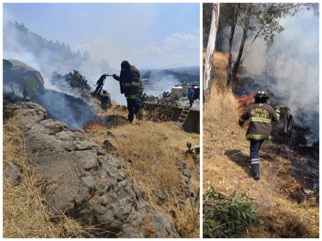 Controlan incendio en el cerro de La Teresona en Toluca