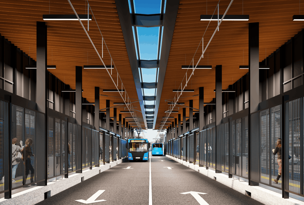 En puerta inauguración del Trolebús Chalco–Santa Martha