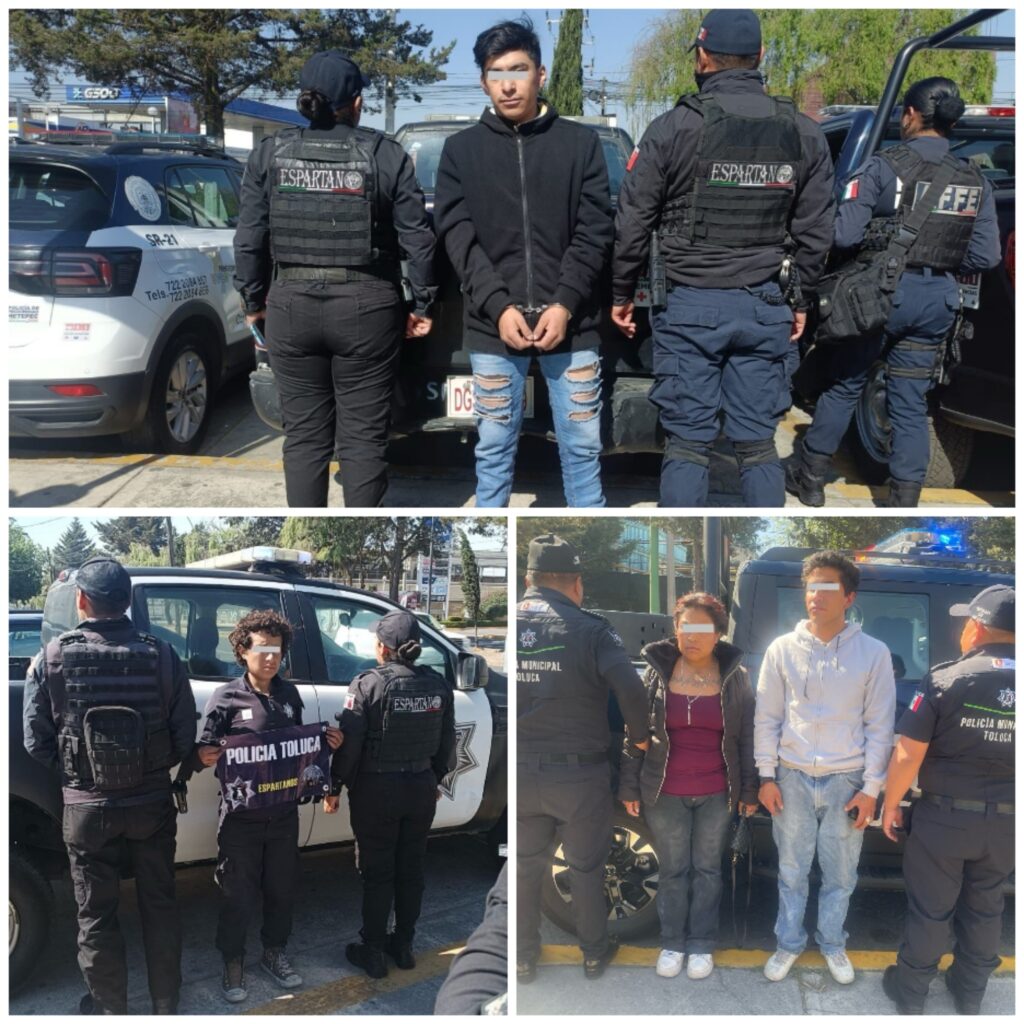 Capturan a cuatro personas por diversos delitos en Toluca