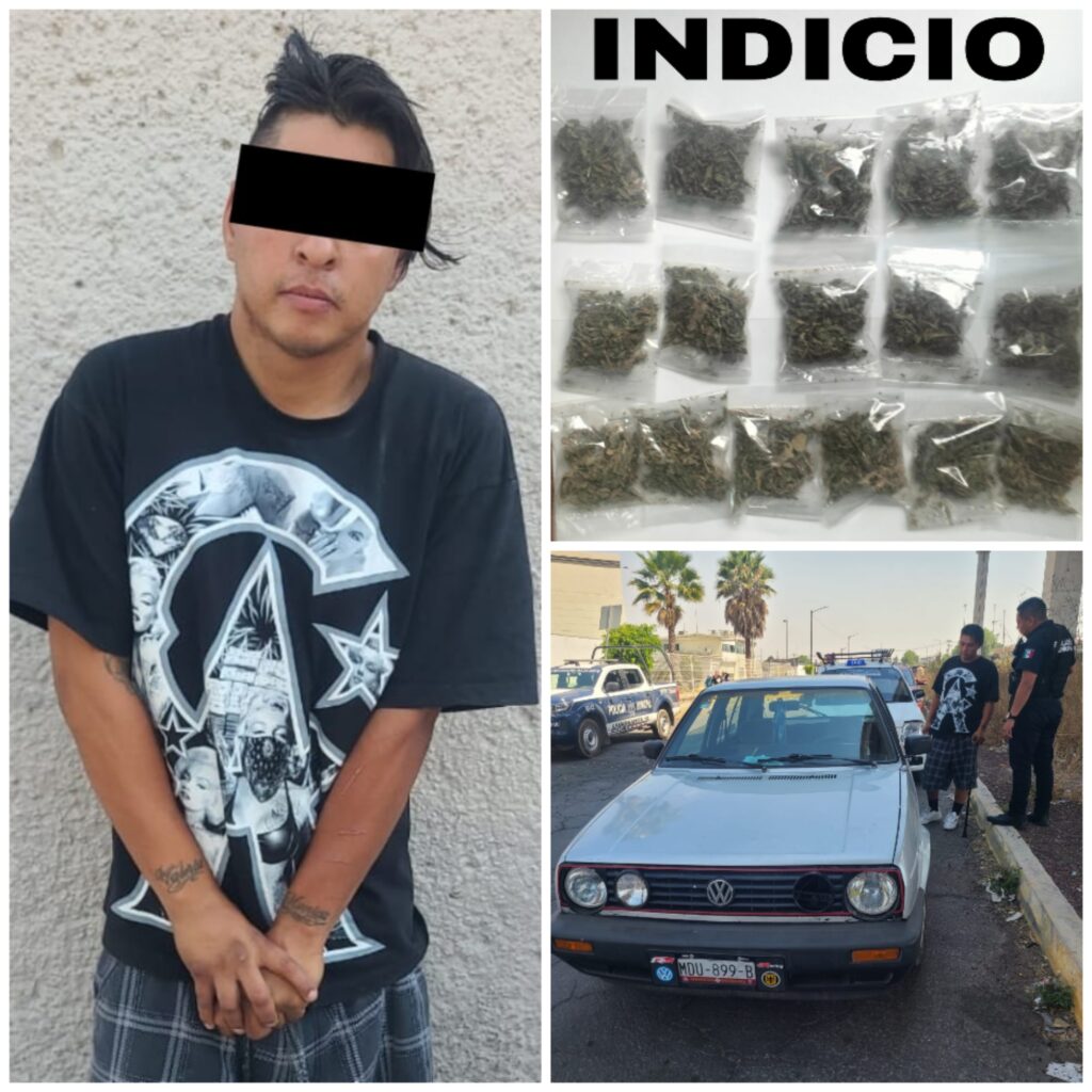 Policía de Ecatepec detiene a hombre con dosis de estupefacientes