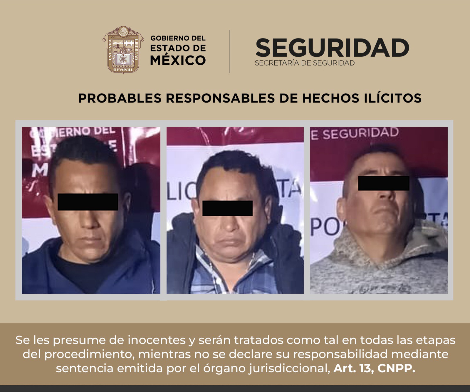 Detienen a tres hombres por presunto delito de robo con violencia a ...