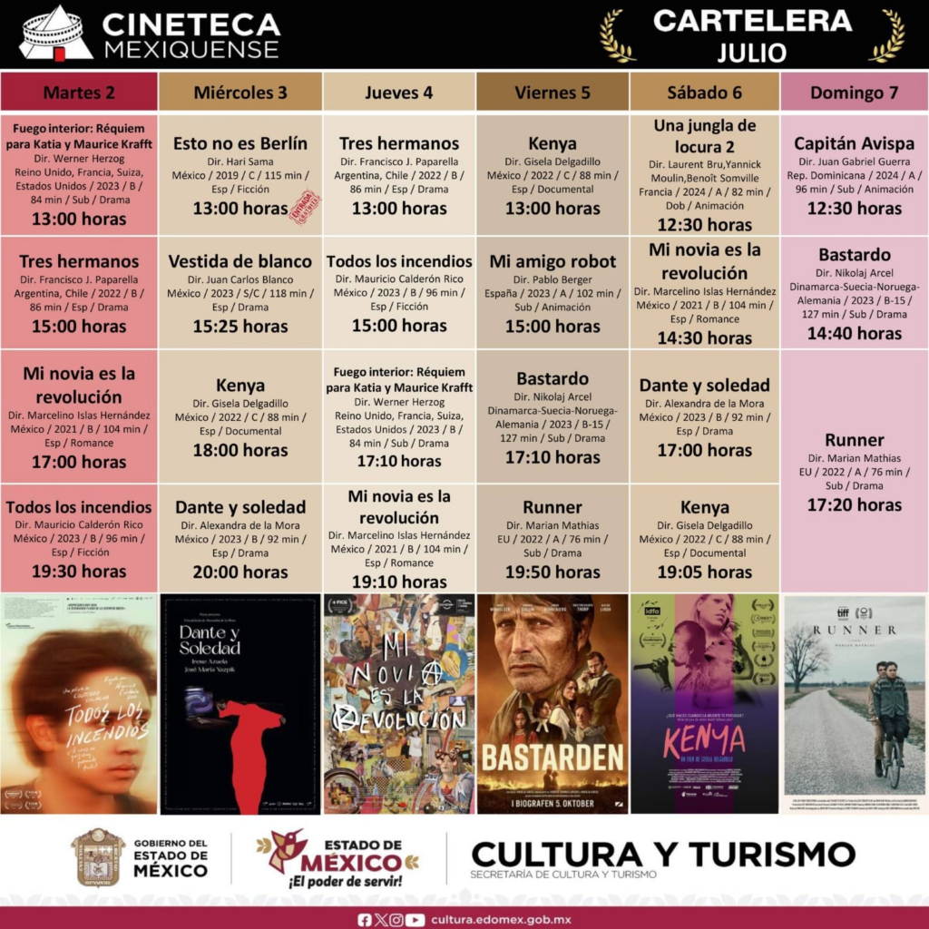 Cineteca Mexiquense invita a disfrutar fin de semana con su cartelera
