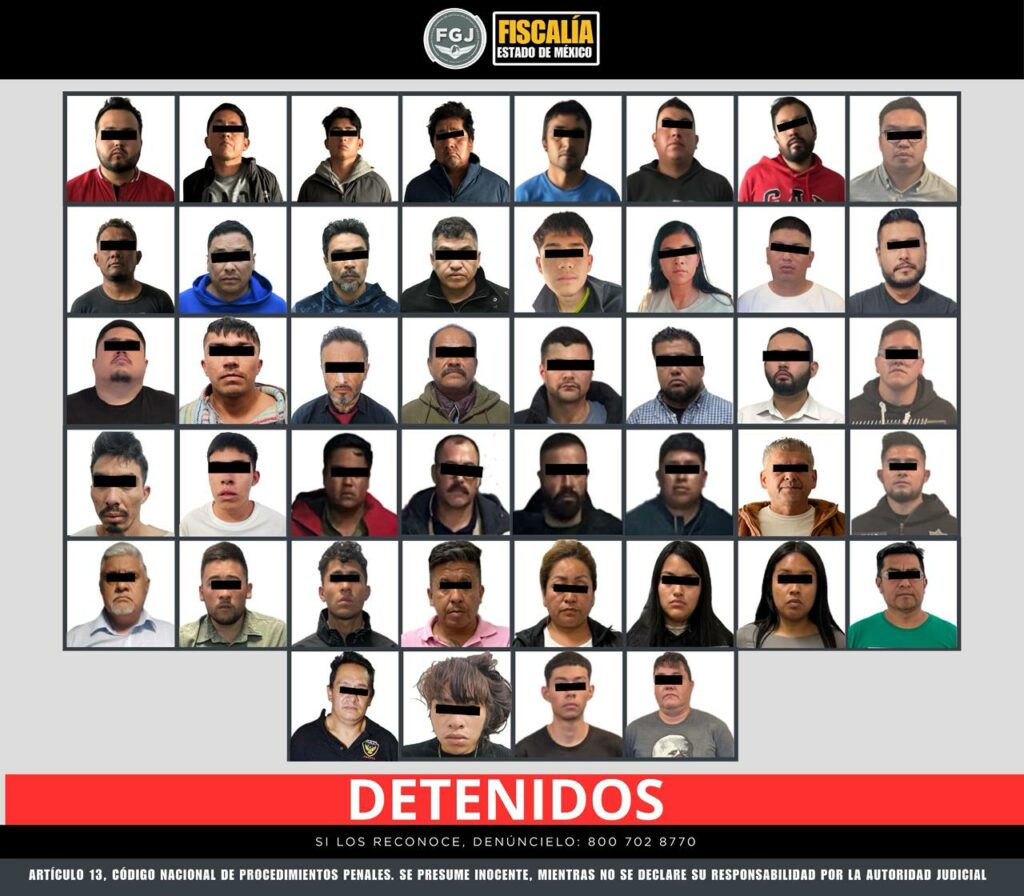 Frena FGJEM delitos de alto impacto; hay 44 detenidos por usurpación de funciones