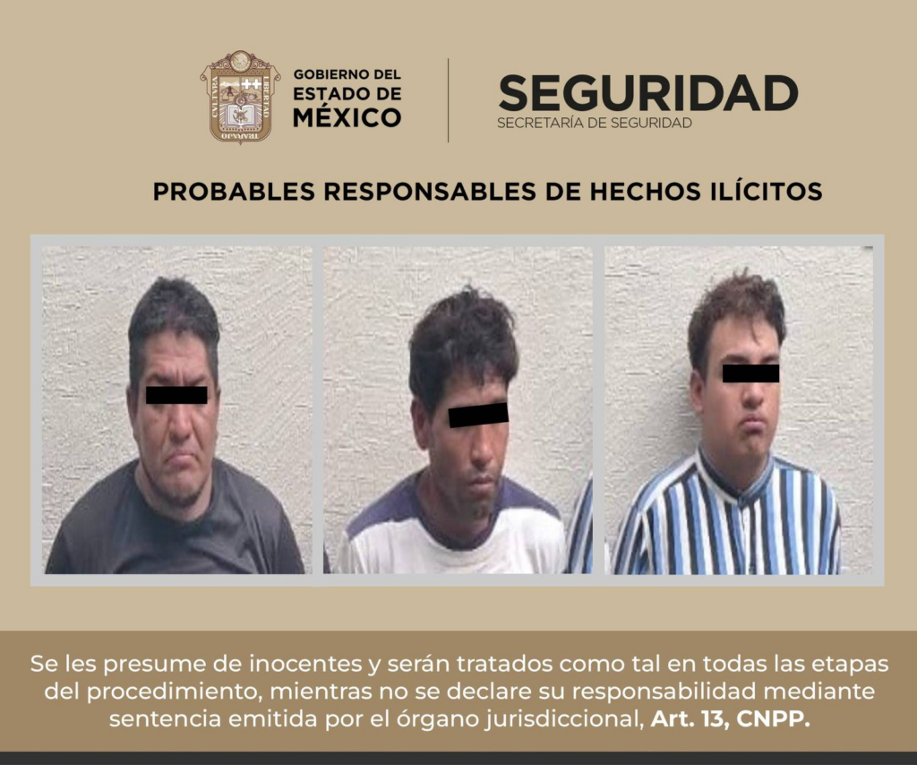 Por varios delitos detiene la SSEM a tres hombres