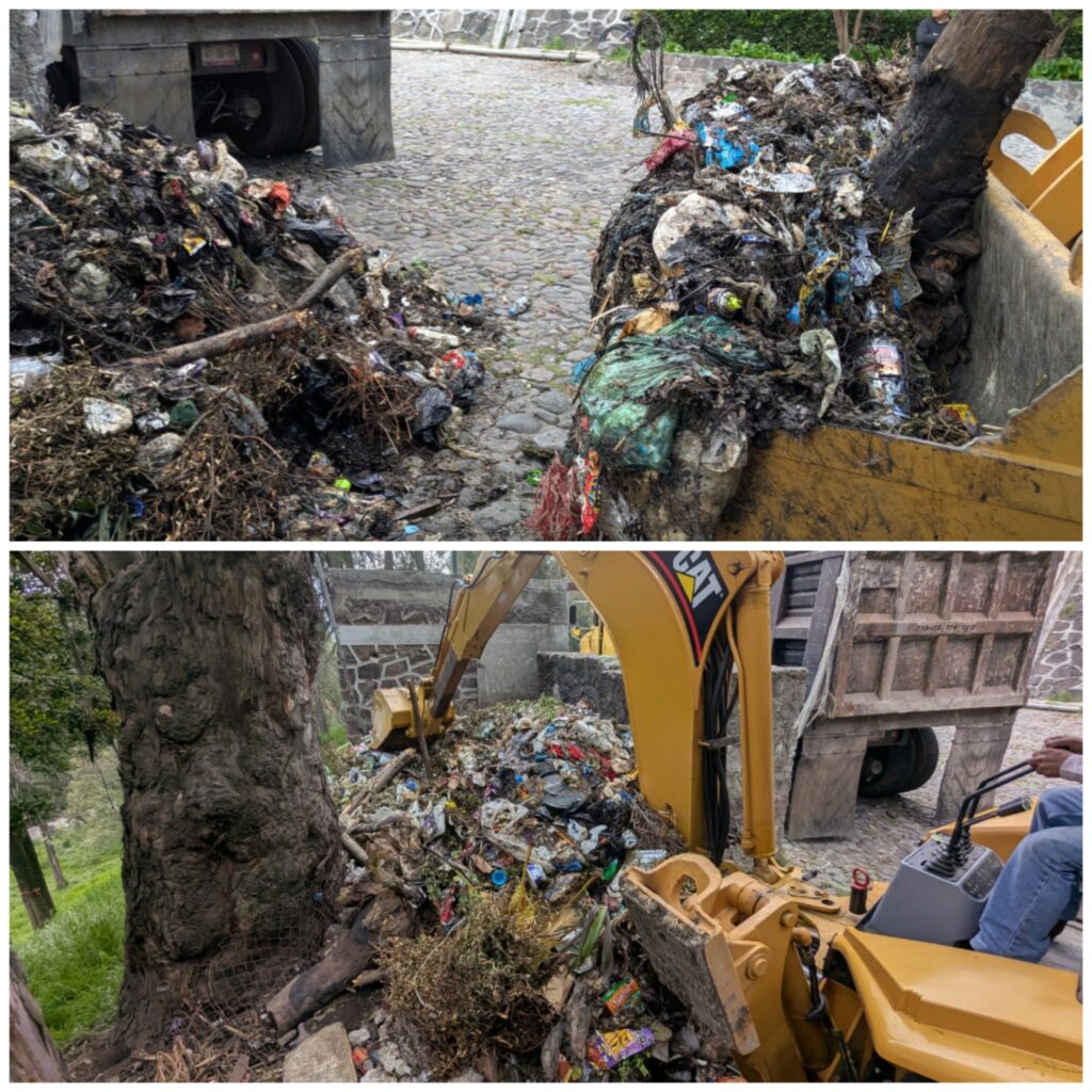 Ayuntamiento de Toluca liimpia basurero clandestino en El Calvario