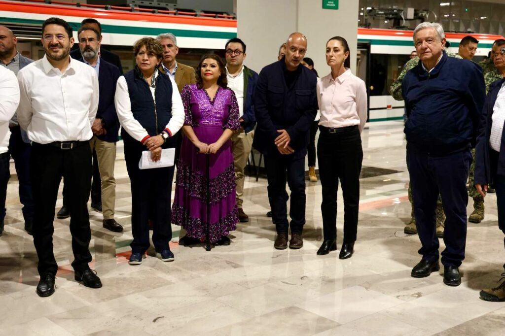 Supervisan obras de movilidad en Edoméx AMLO, Claudia Sheinbaum y Delfina Gómez