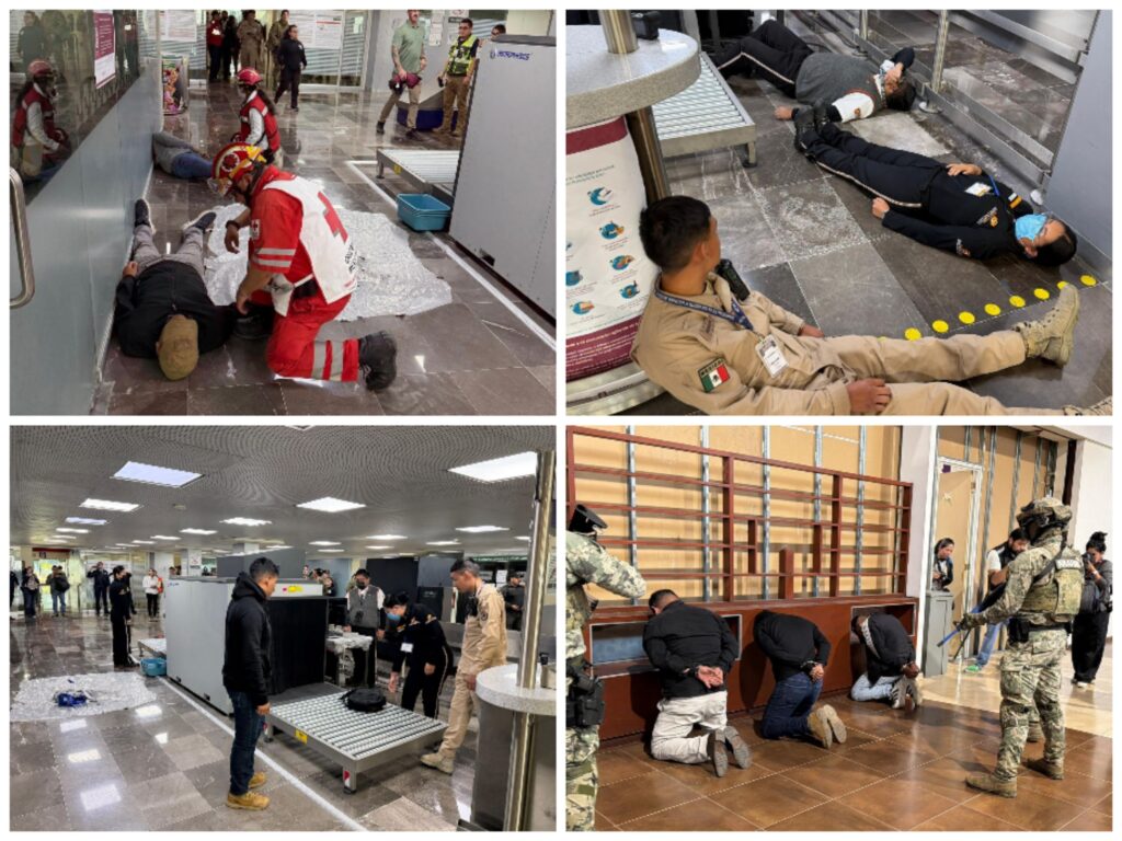 Activan protocolos QBRN en simulacro radiológico en el Aeropuerto de Toluca