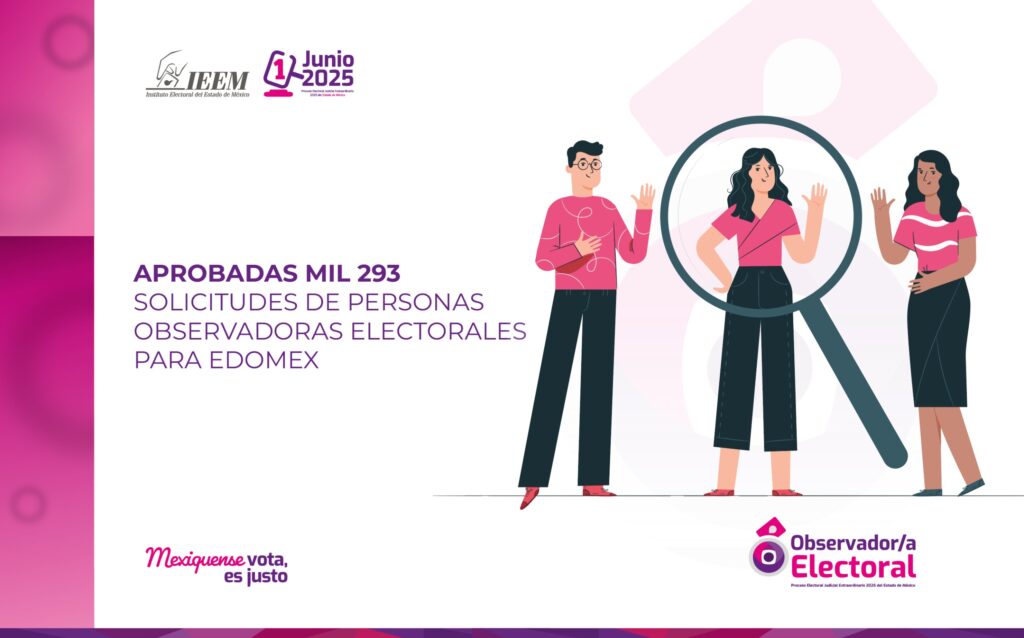 Aprueba IEEM mil 293 solicitudes de personas observadoras electorales para Edoméx