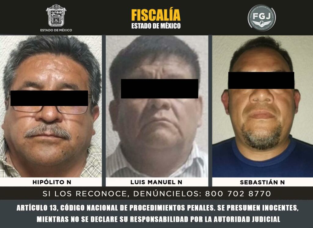 Capturan a tres implicados en el homicidio del delegado municipal del PVEM en Chicoloapan
