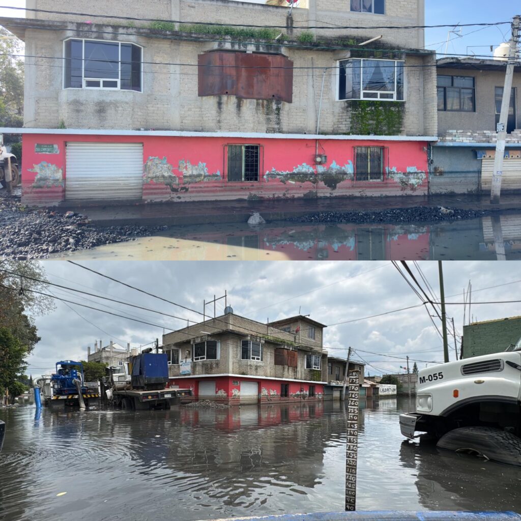 Tras inundaciones, se han extraído más de 2 millones de metros cúbicos de agua de calles de Chalco