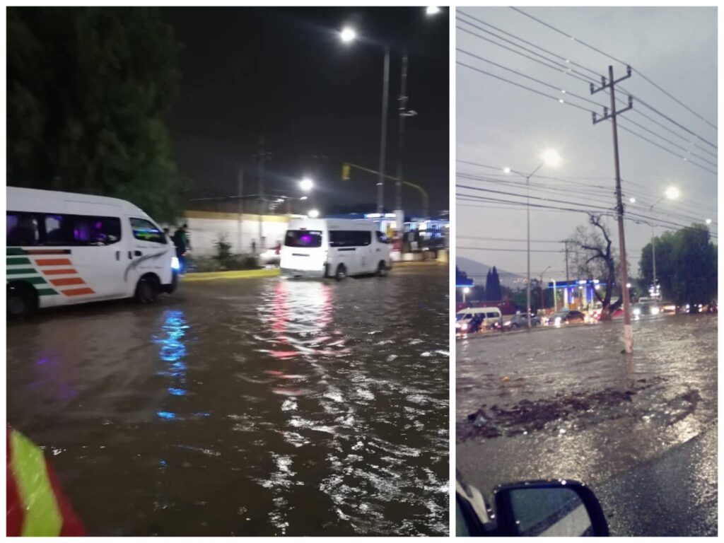 Tormentas colapsan vialidades y provocan caos en la zona oriente del Edoméx