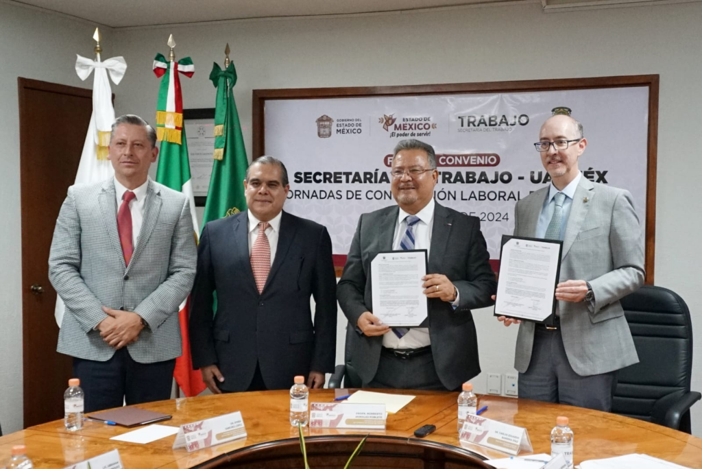 Secretaría del Trabajo y UAEMéx firman convenio para la resolución de conflictos laborales