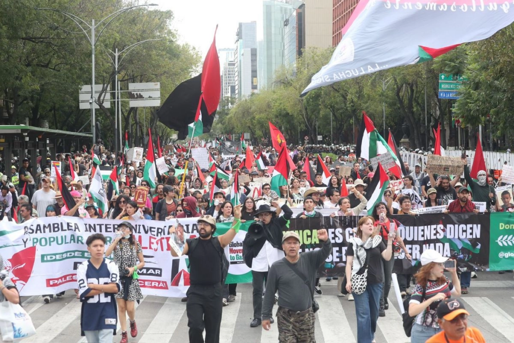 En la CDMX exigen romper relaciones con Israel en marcha por Palestina