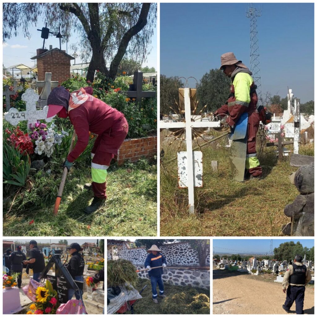 Concluyen labores de limpieza en panteones de Tecámac para el Día de Muertos