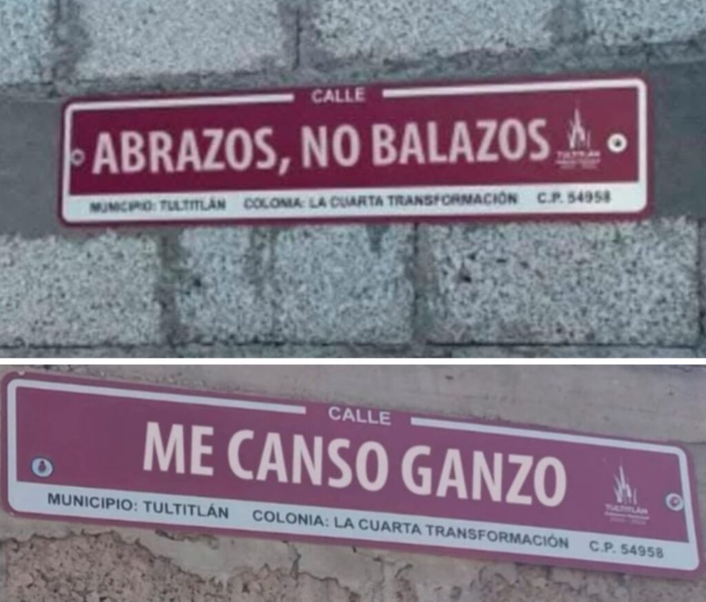 Vecinos de Tultitlán derriban nomenclaturas de calles alusivas a la 4T