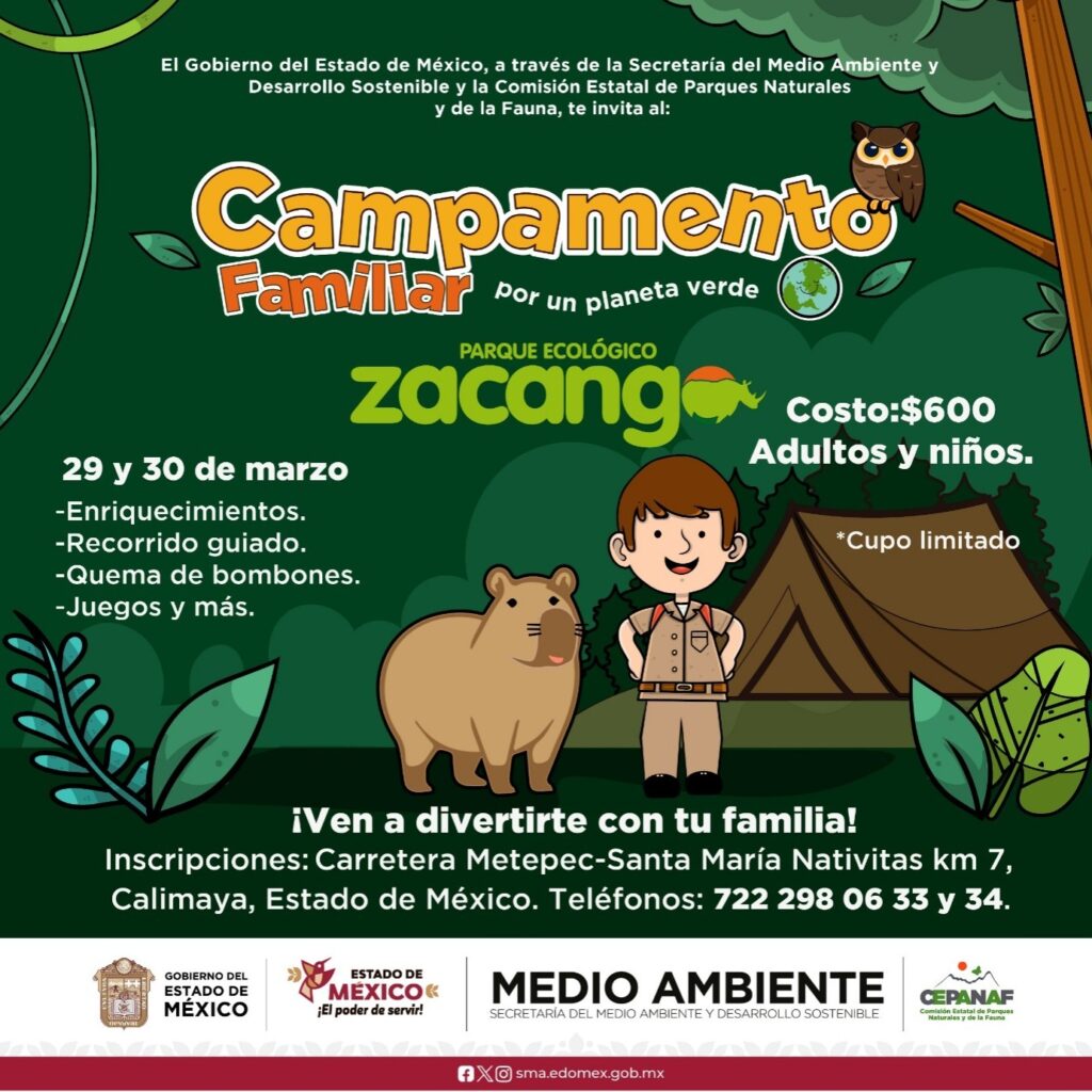 No te pierdas el Campamento Familiar por un Planeta Verde en el Parque Ecológico Zacango