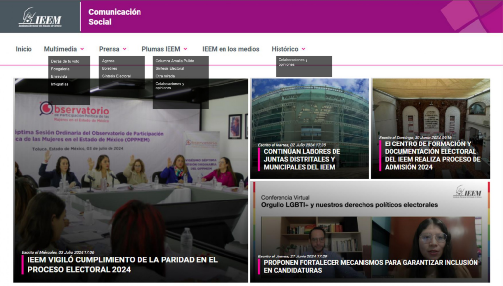 Información electoral al alcance de la ciudadanía en la web del IEEM
