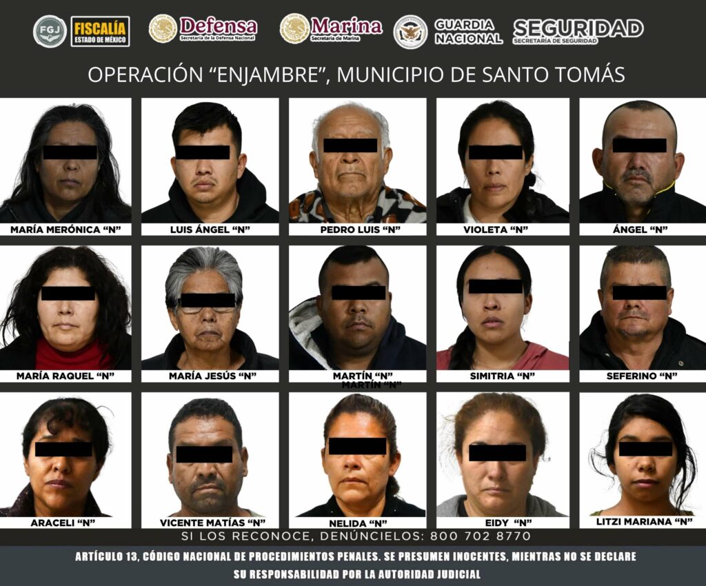 Vinculan a proceso a 15 presuntos integrantes de entramado criminal en Santo Tomás
