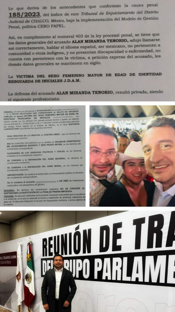 Regidor electo de Valle de Chalco, Alan Miranda Tenorio es sentenciado a 4 años de prisión por violencia familiar