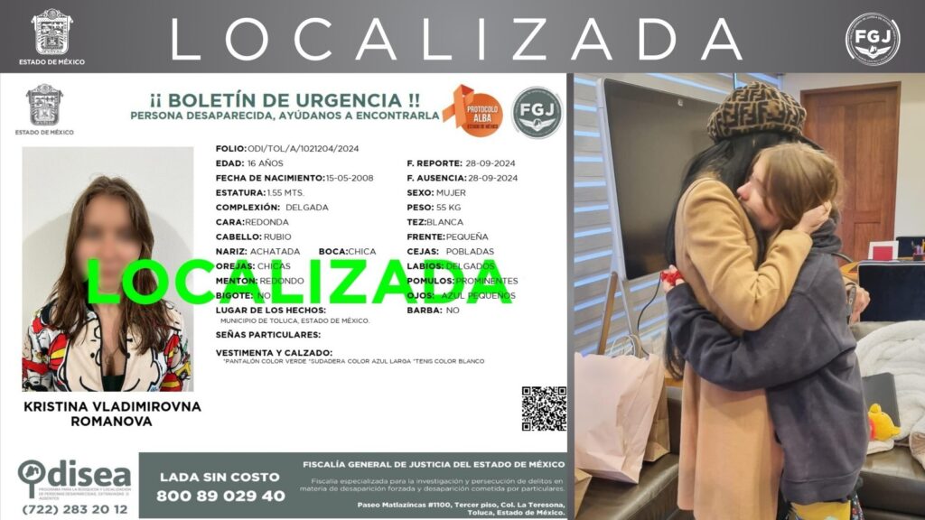 Localizan en Tijuana a menor de origen ruso desaparecida en Toluca