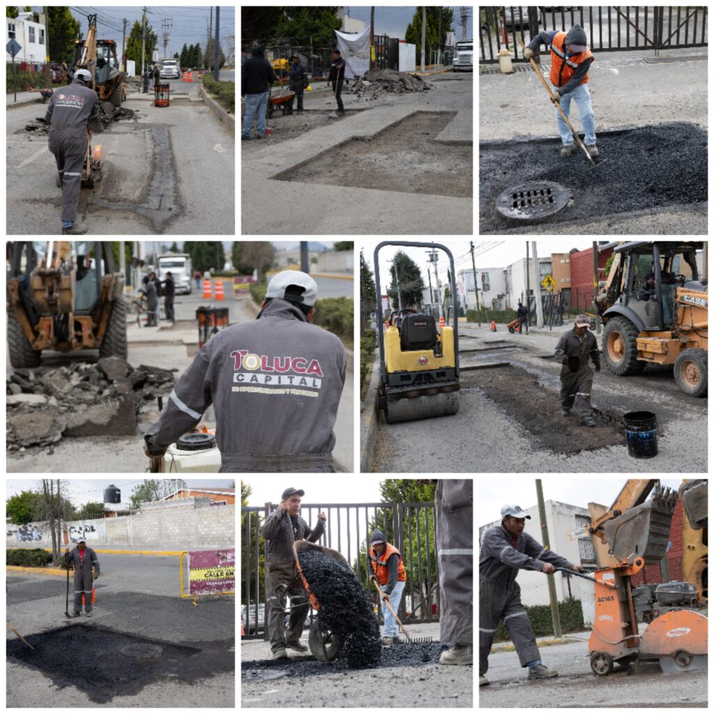 Toluca aprovecha vacaciones para acelerar obras en calles y avenidas; avanza bacheo