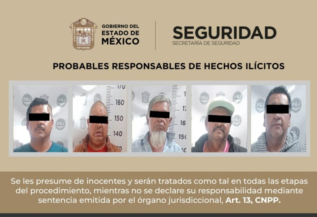 Detienen en Tenancingo a cinco presuntos extorsionadores de la Familia Michoacana