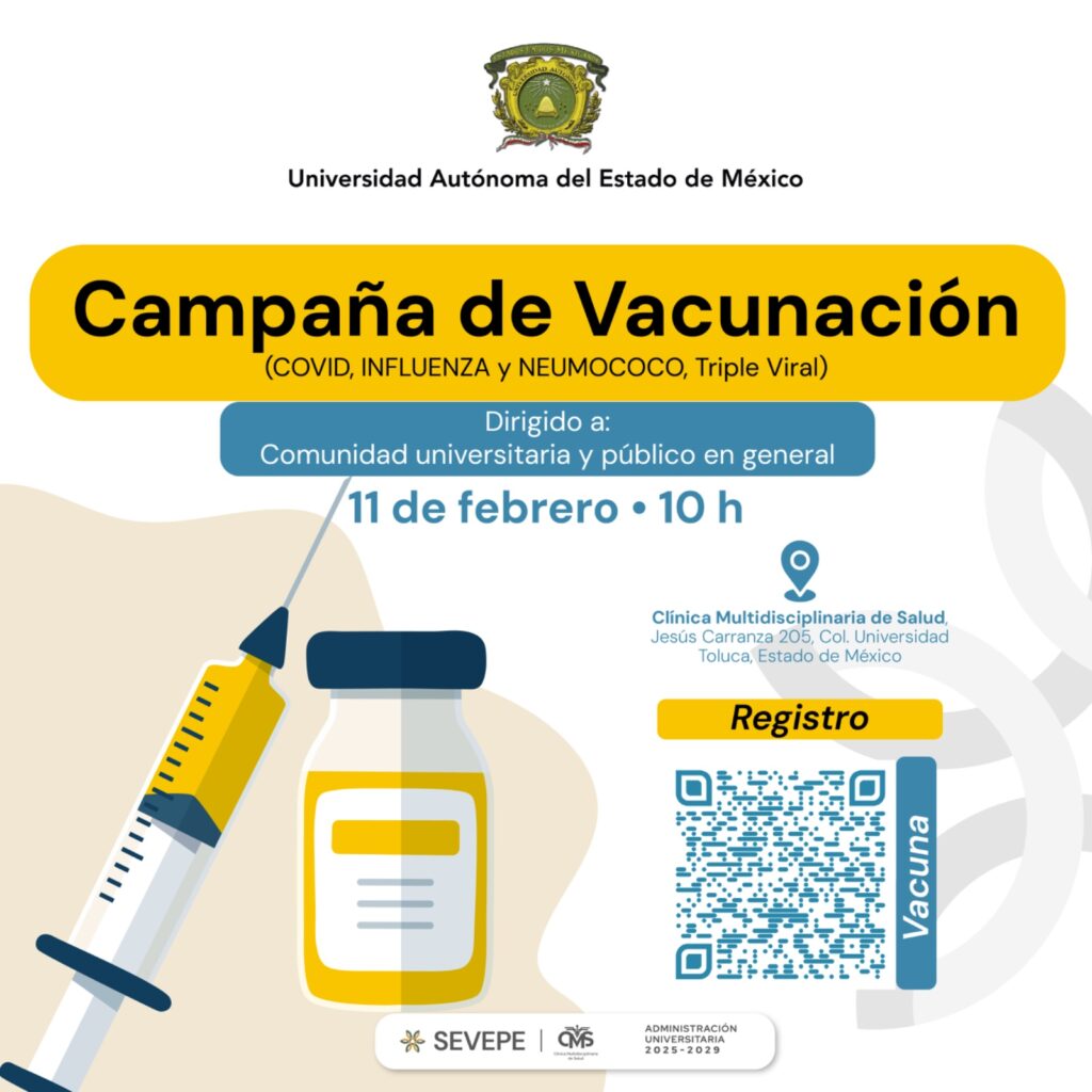 Anuncia UAEMéx campaña de vacunación abierta al público en general