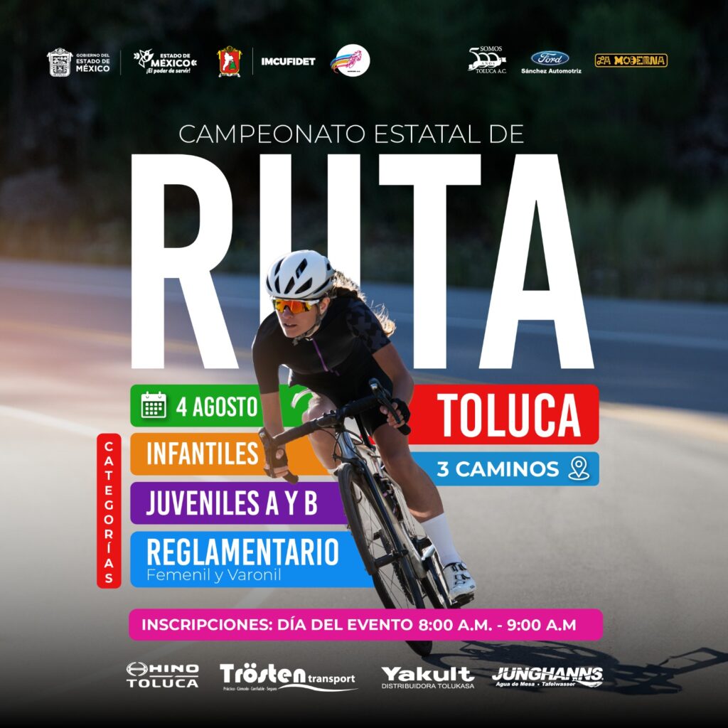 Invita Toluca a participar en el Campeonato Estatal de Ruta