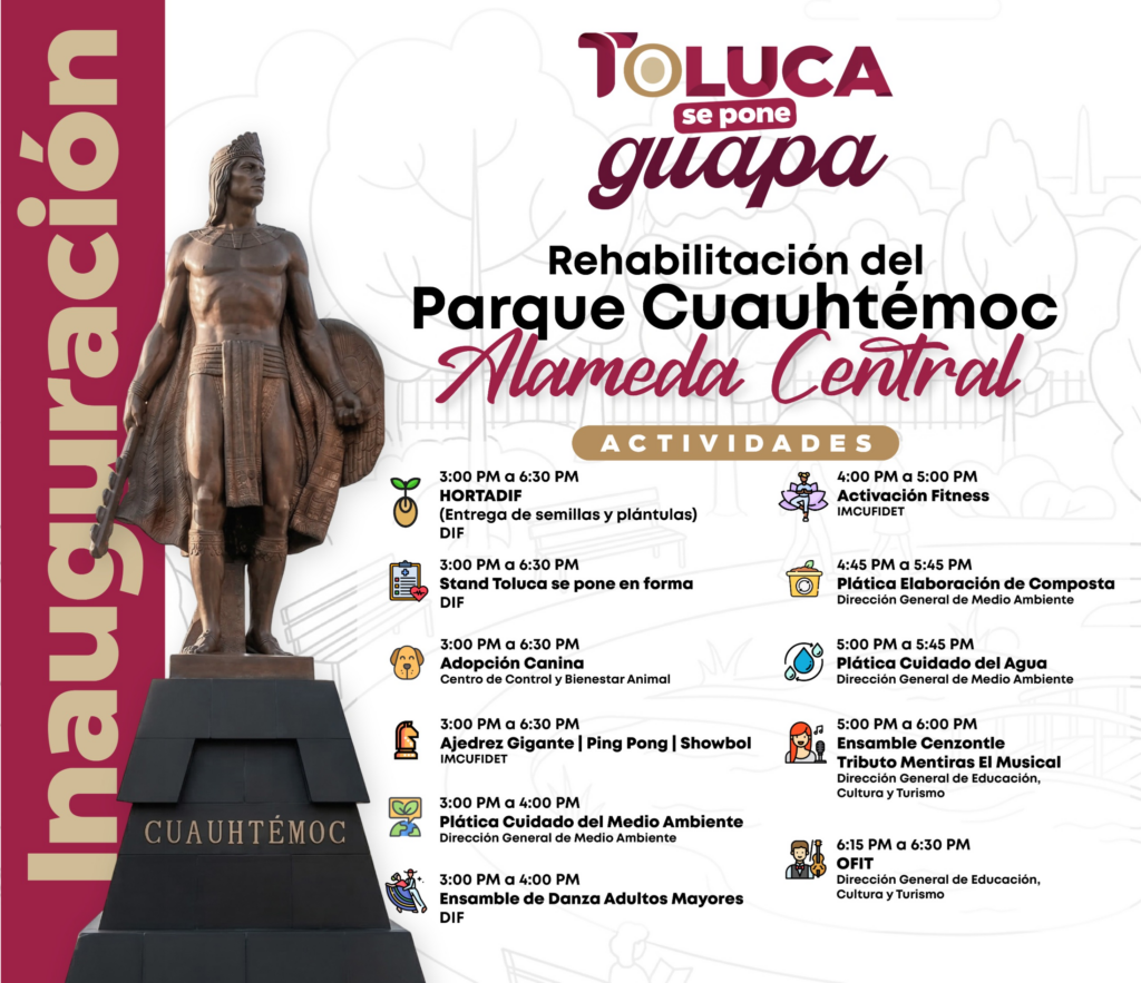 Ofrece Parque Cuauhtémoc – Alameda actividades culturales y recreativas para los toluqueños