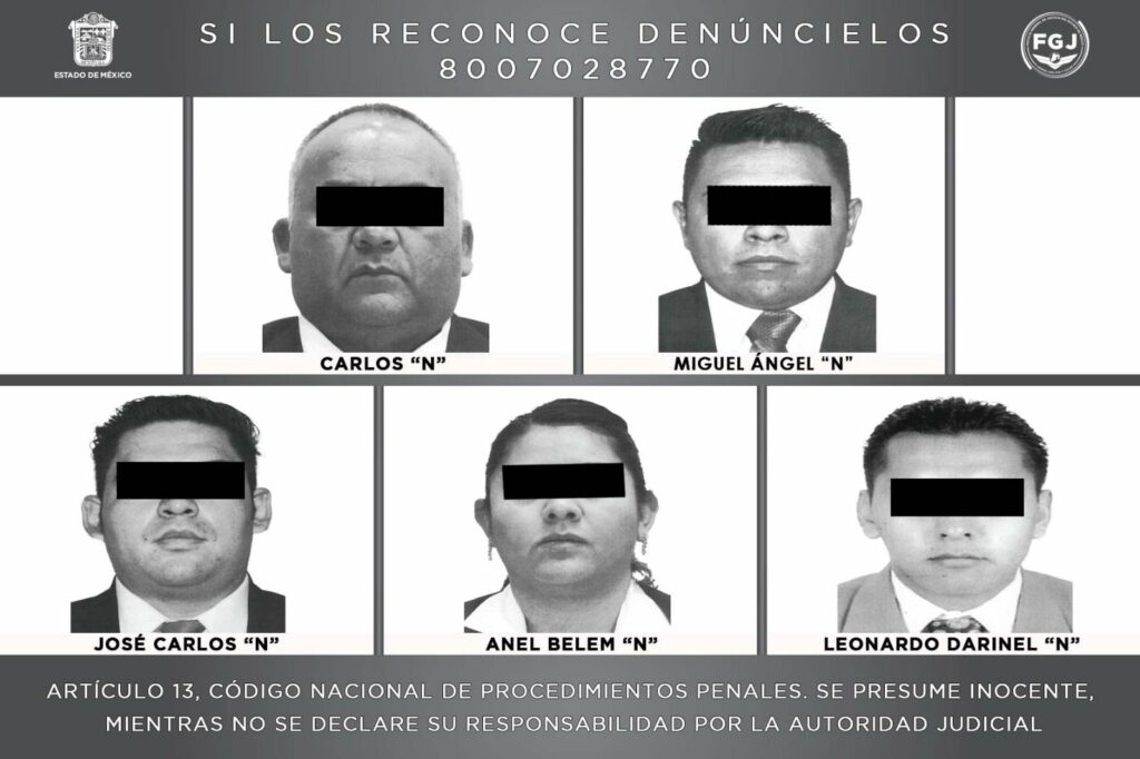 Aprehenden a cuatro ex policías de la FGJEM y un civil por secuestro exprés