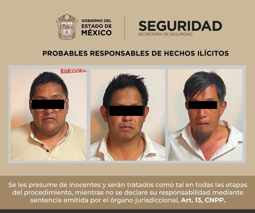 Capturan en Ocoyoacac a tres sujetos por posesión de presuntos narcóticos