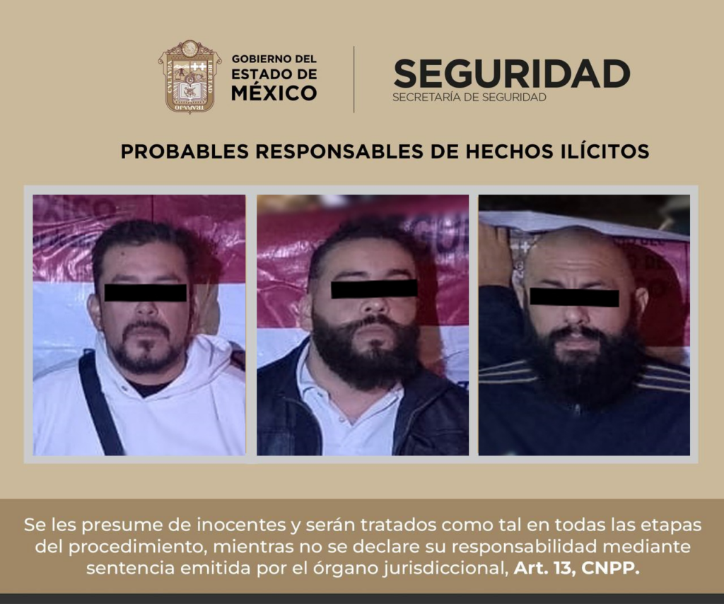 SSEM detienen a tres hombres responsables de delitos contra la salud y ataque peligroso