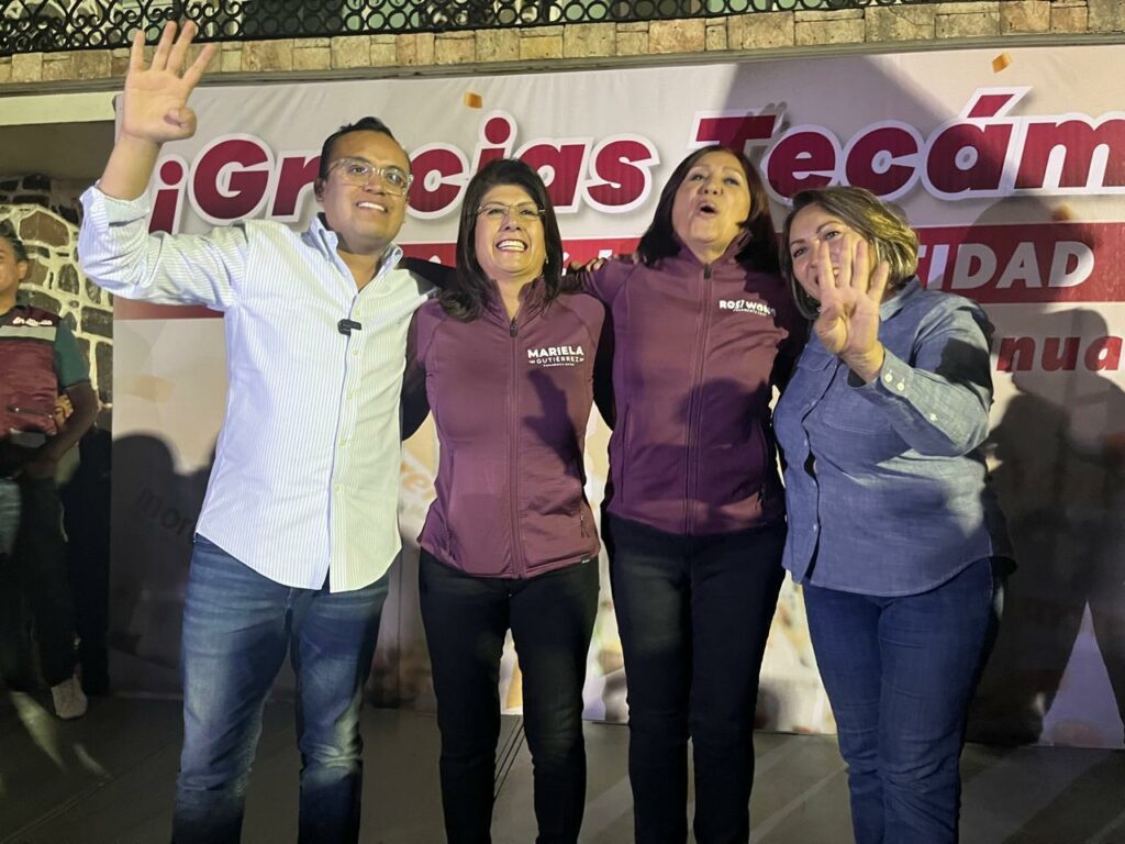 Festejan en Tecámac el triunfo de los candidatos de Morena; Mariela Gutiérrez, al Senado