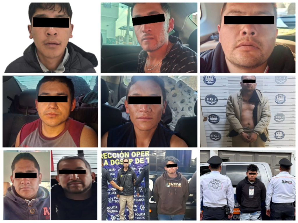 Operativos en Toluca frenan robo y extorsión: 10 detenidos