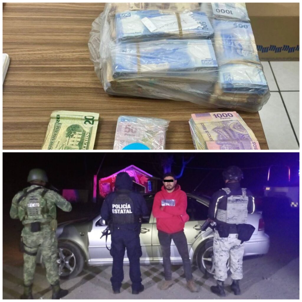 Detienen en Temascaltepec a sujeto con más de un millón de pesos en su automóvil