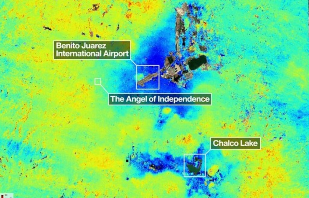 Satélite de la NASA revela que la Ciudad de México se hunde hasta 2 centímetros por mes