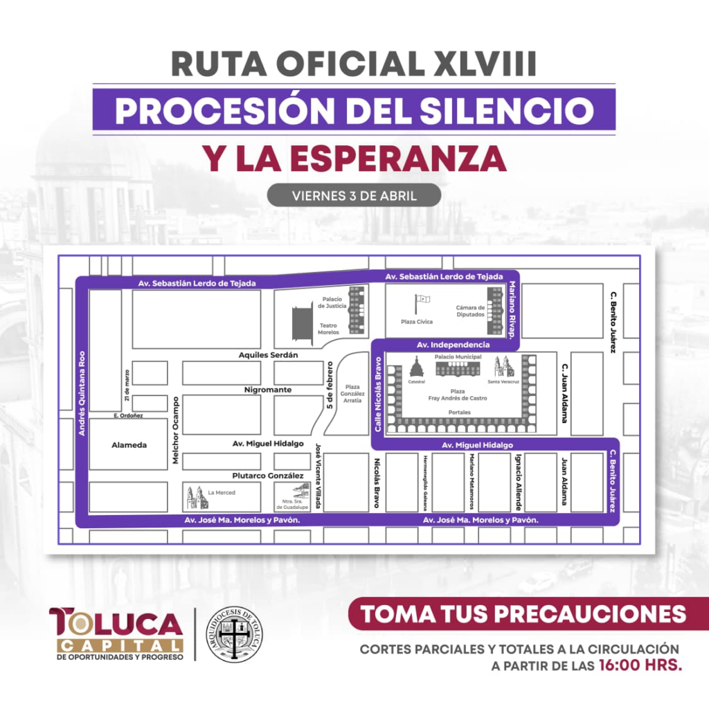 Implementan operativo vial por Procesión del Silencio en Toluca