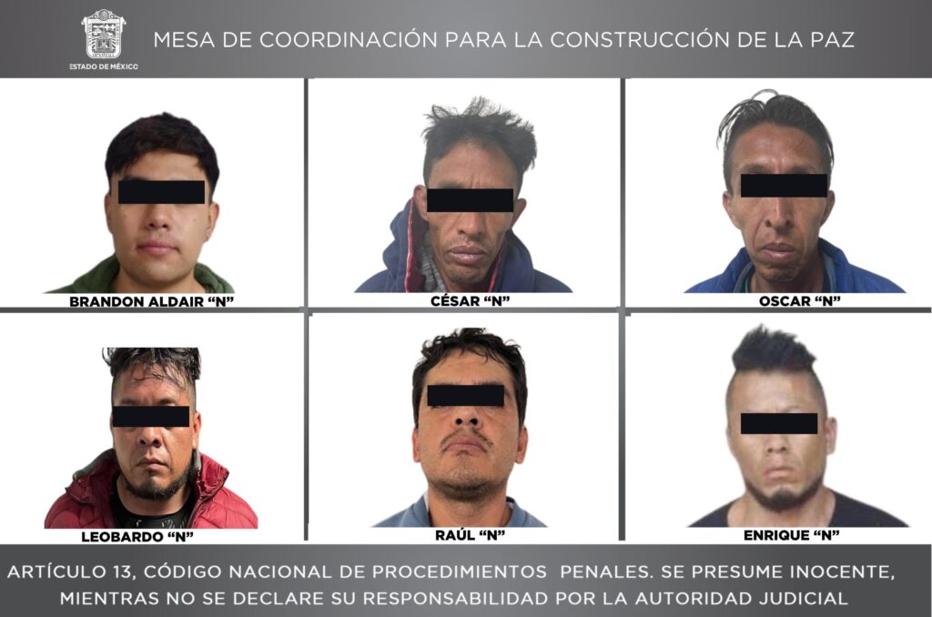 Detienen a seis personas por su probable intervención en delitos de homicidio y contra la salud