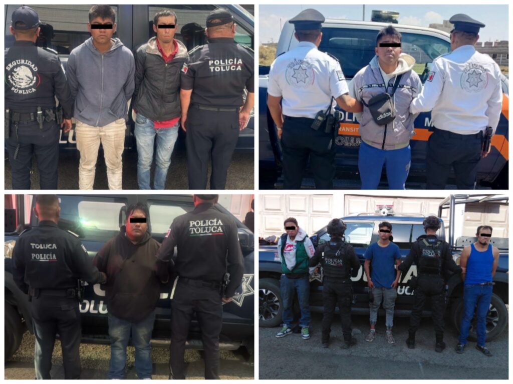 Golpe al robo de vehículos, hay siete detenidos y  automotores asegurados en Toluca