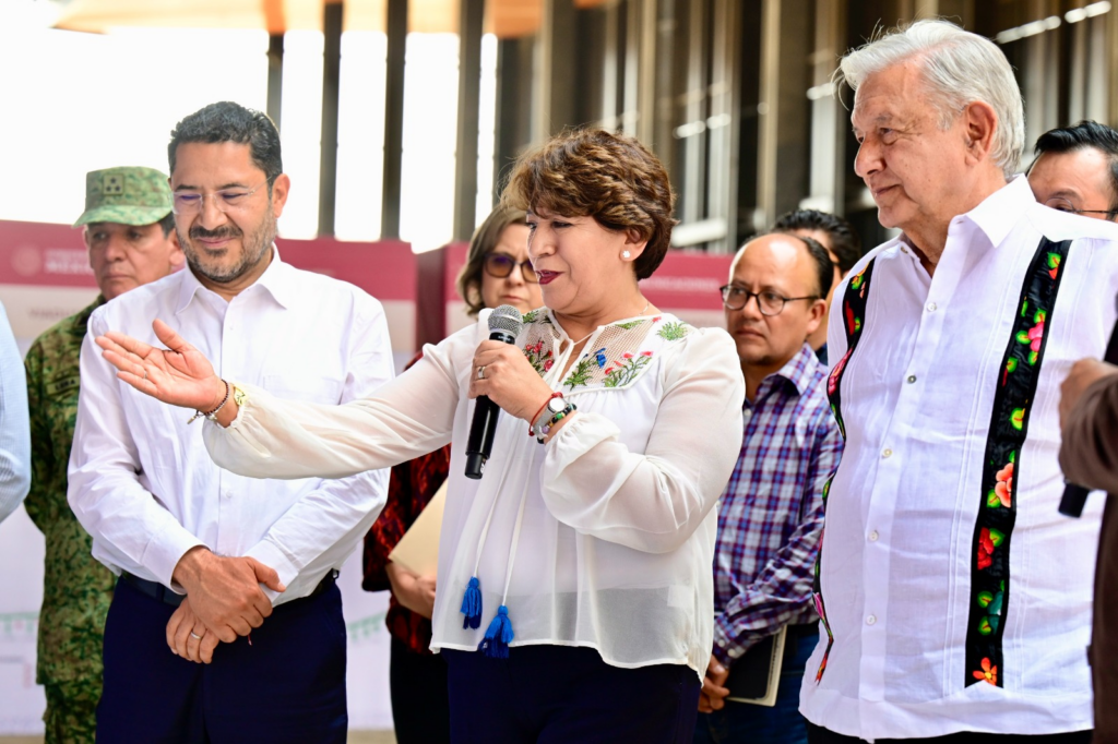 Supervisan AMLO y Delfina Gómez obras del sistema de transporte masivo del Valle de México